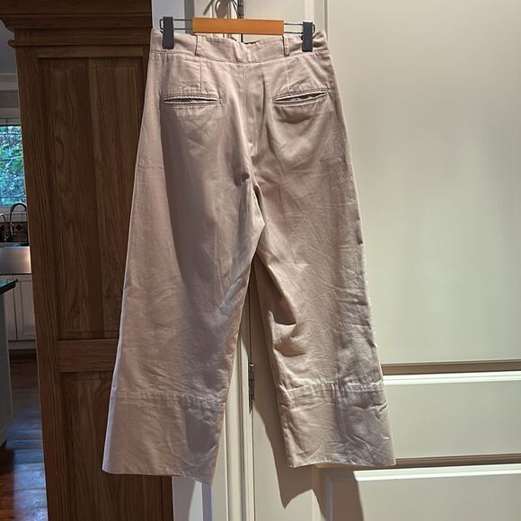 SSENSE S Maxmara beige pleated wide leg crop pants 4 small - Picture 6 of 16